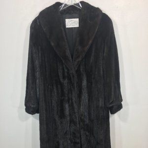 Lightweight Elegant long MINK fur coat black Large jacket Giancarloripa 506